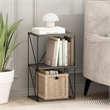 Furinno Rata 3-Tier Flat Base Shelf Display Rack in French Oak Grey