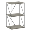 Furinno Rata 3-Tier Flat Base Shelf Display Rack in French Oak Grey