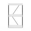 Furinno Rata 3-Tier Flat Base Shelf Display Rack in Marble White