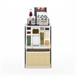 Furinno Rata 3-Tier Flat Base Shelf Display Rack in Marble White