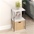 Furinno Rata 3-Tier Flat Base Shelf Display Rack in Marble White