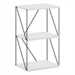 Furinno Rata 3-Tier Flat Base Shelf Display Rack in Marble White