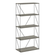 Furinno Rata 5-Tier Flat Base Shelf Display Rack Wide in French Oak Grey