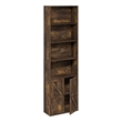 Furinno JENSEN Farmhouse 6-Shelf Display Bookcase with Doors in Amber Pine