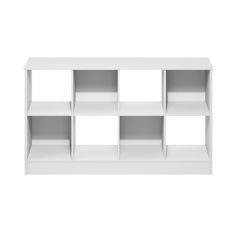 Furinno JENSEN Farmhouse 8-Cube Display Bookcase in Bookshelf in White