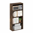 Furinno BASIC 4-Tier Open Shelf Bookcase 7 x 17 x 35inches in Amber Pine