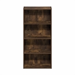 Furinno BASIC 4-Tier Open Shelf Bookcase 7 x 17 x 35inches in Amber Pine