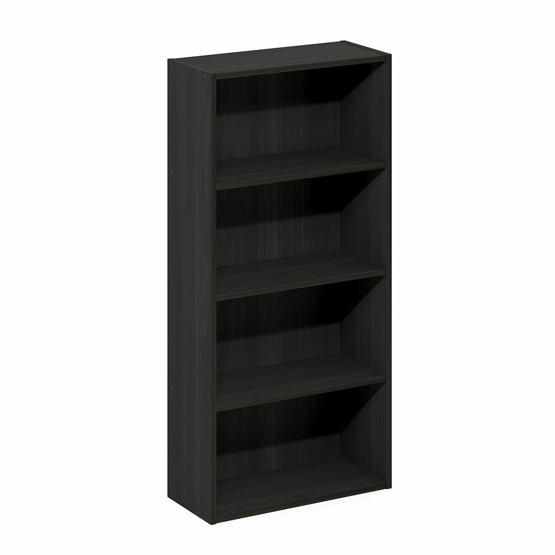 Furinno BASIC 4-Tier Open Shelf Bookcase 7 x 17 x 35inches in Espresso