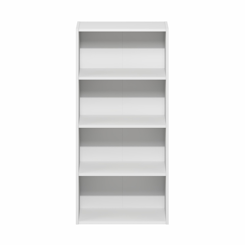 Furinno BASIC 4-Tier Open Shelf Bookcase 7 x 17 x 35inches in White