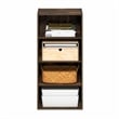 Furinno BASIC 4-Tier Open Shelf Bookcase  11 x 17 x 35inches in Amber Pine