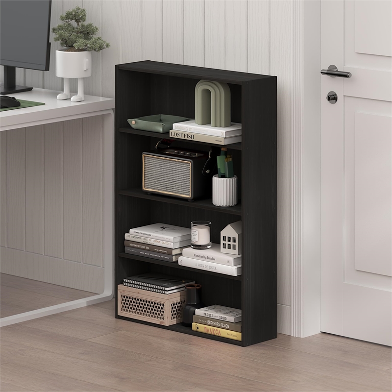Furinno BASIC 4-Tier Open Shelf Bookcase 6 x 24 x 35inches in Espresso