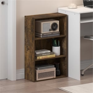 Furinno BASIC 3-Tier Open Shelf Bookcase 7 x 17 x 26inches in Amber Pine