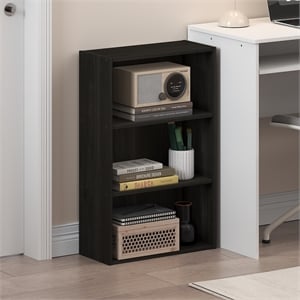 Furinno BASIC 3-Tier Open Shelf Bookcase 7 x 17 x 26inches in Espresso