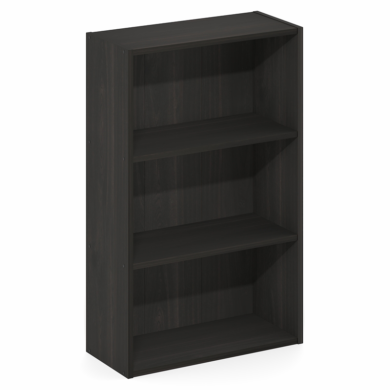 Furinno BASIC 3-Tier Open Shelf Bookcase 7 x 17 x 26inches in Espresso