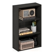 Furinno BASIC 3-Tier Open Shelf Bookcase 7 x 17 x 26inches in Espresso
