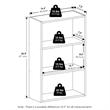 Furinno BASIC 3-Tier Open Shelf Bookcase 7 x 17 x 26inches in White