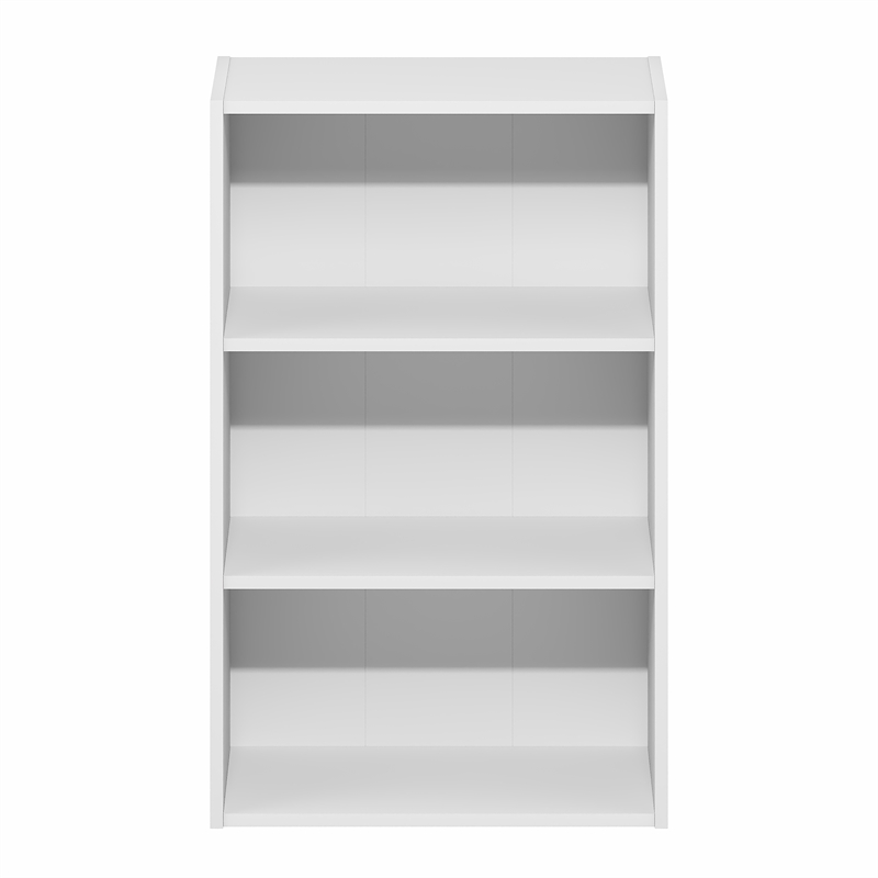 Furinno BASIC 3-Tier Open Shelf Bookcase 7 x 17 x 26inches in White