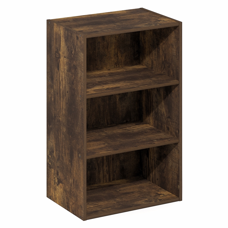 Furinno BASIC 3-Tier Open Shelf 11 x 17 x 26inches in Amber Pine