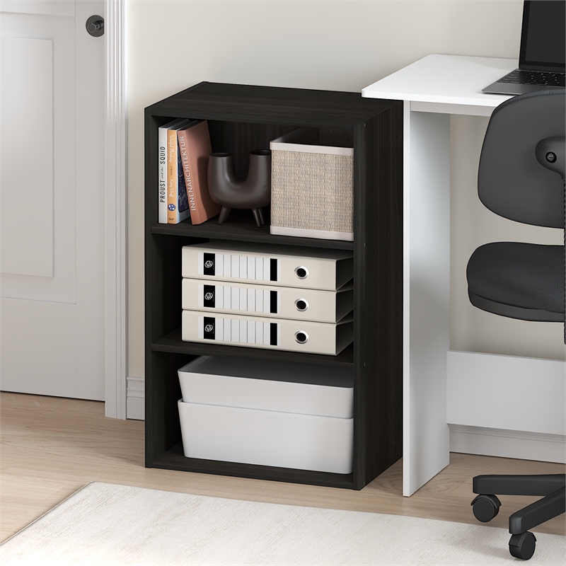 Furinno BASIC 3-Tier Open Shelf Bookcase 11 x 17 x 26inches in Espresso