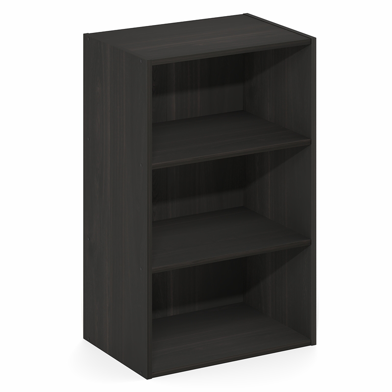 Furinno BASIC 3-Tier Open Shelf Bookcase 11 x 17 x 26inches in Espresso