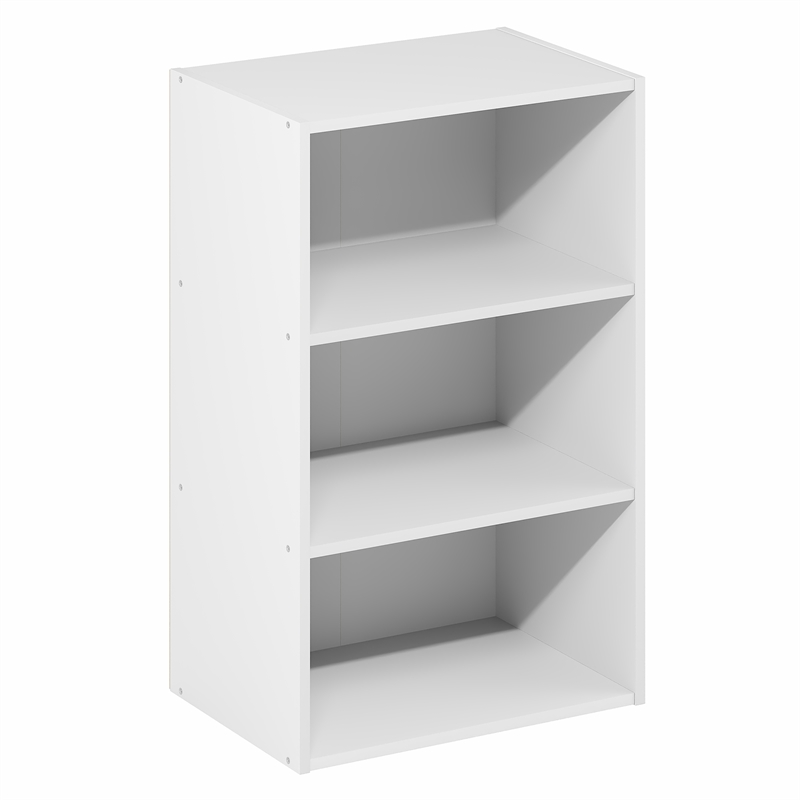 Furinno BASIC 3-Tier Open Shelf Bookcase 11 x 17 x 26inches in White