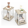 Furinno SIMPLISTIC End Table in Set of Two in Light Oak/White