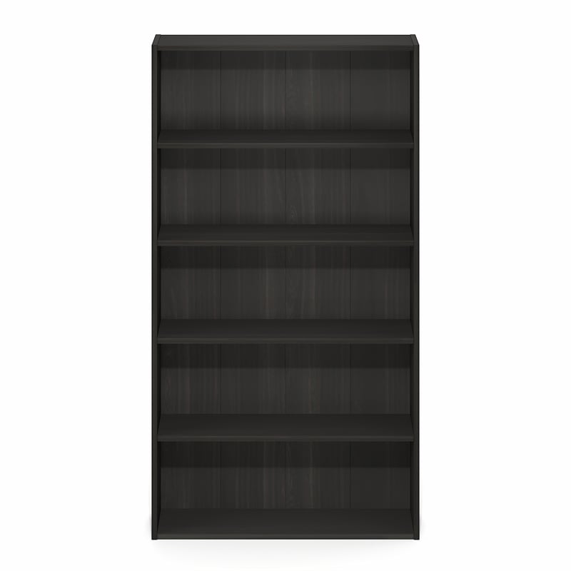 Furinno BASIC 5-Tier Open Shelf Bookcase  7 x 24 x 44inches in Espresso