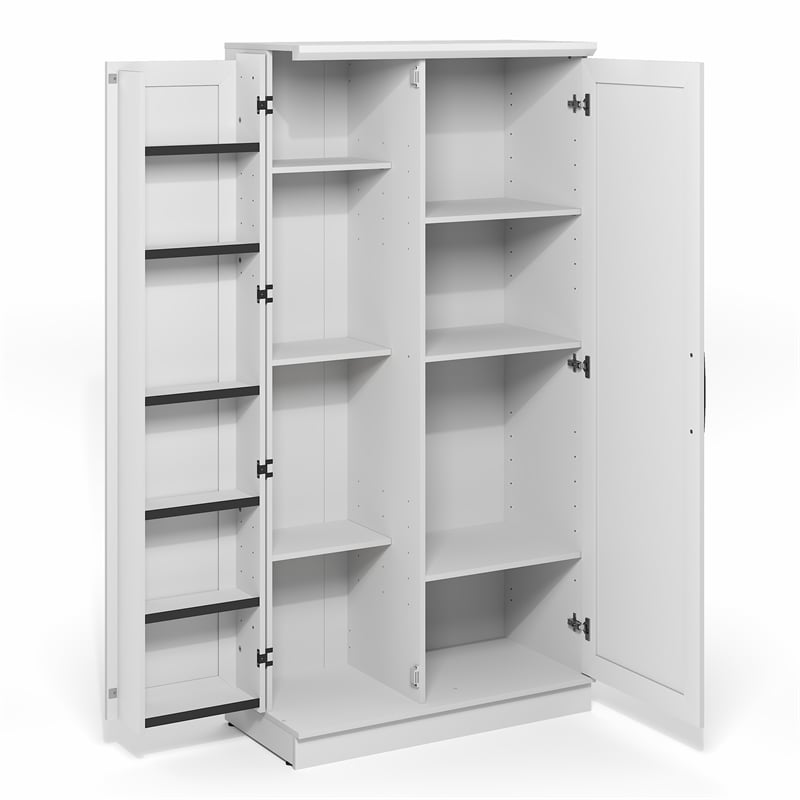 Furinno Robin Storage Kitchen Cabinet with 2 Doors 71H in White