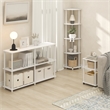 Furinno TURN-N-TUBE 3-Tier End Table Night Stand in White