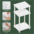 Furinno TURN-N-TUBE 3-Tier End Table Night Stand in White