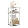 Furinno TURN-N-TUBE 3-Tier End Table Night Stand in White