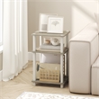 Furinno TURN-N-TUBE 3-Tier End Table Night Stand in Light Oak