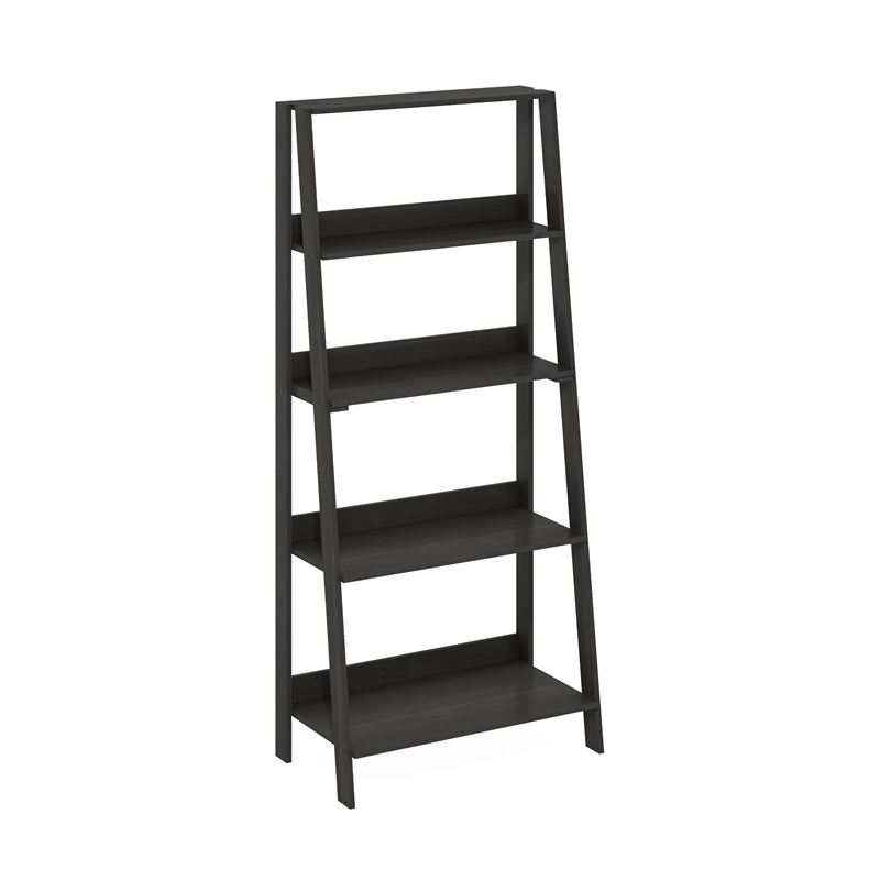 Furinno LADDER 5-Tier Ladder Display Storage Shelves in Black Espresso