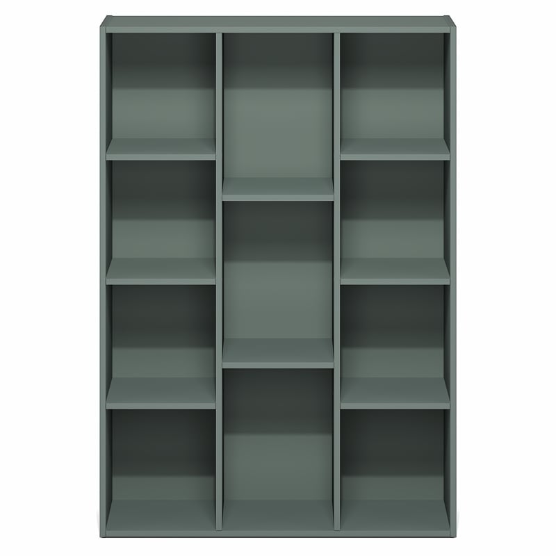 Furinno LUDER 11-Cube Reversible Bookcase in Sage Green