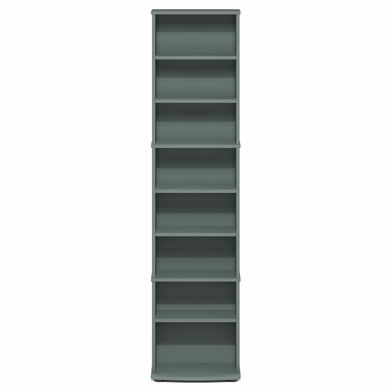 Furinno JAYA 8-Tier Narrow AdJUSTable Media Shelves Sage Green