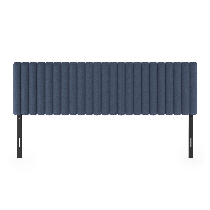 Furinno ROANNE King Upholstered Tufted Headboard Blue Denim