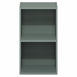 Furinno PASIR 2-Tier Modern Bookshelf Open Shelves Bookcase Sage Green