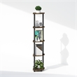 Furinno TURN-N-TUBE 5-Tier Corner Display Rack Shelving Unit Brown Walnut