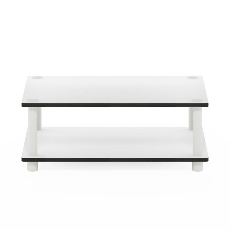 Furinno JUST 2-Tier Modern Toolless Coffee Table with Open Shelf Plain White