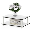 Furinno JUST 2-Tier Modern Toolless Coffee Table with Open Shelf Plain White