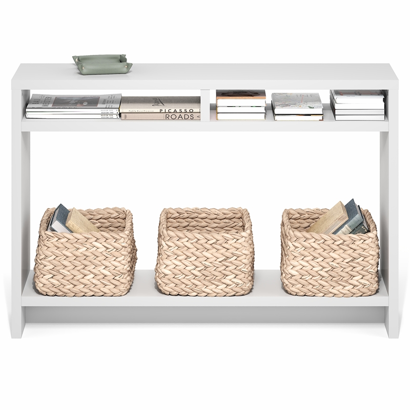 Furinno VIOLA 3-Tier Narrow Console Table with Extra Thick Frame White