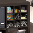 Furinno CUBICLE 9-Compartment Cube Organizer Shelf Accessory Black Dark Oak