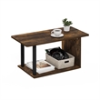 Furinno BASIC 2-Tier Modern Coffee Table with Open Shelf Amber Oak