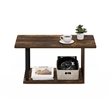 Furinno BASIC 2-Tier Modern Coffee Table with Open Shelf Amber Oak