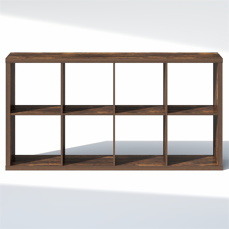 Furinno CUBIC 8-Cube Closet Organizer Open Shelf Extra Thick Frame Amber Pine