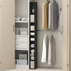 Furinno FULDA 8-Tier Closet Organizer AdJUSTable Open Shelf 6-Inch Blackwood