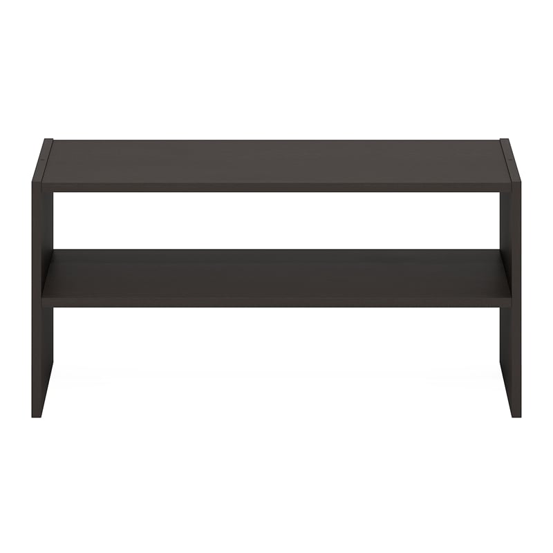 Furinno FANO 24-Inch Stackable Shoe Rack for Closet Entryway Black Dark Oak