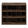 Furinno FANO 15-Cube Stackable Shoe Rack for Closet Entryway Amber Pine