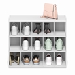 Furinno FANO 15-Cube Stackable Shoe Rack for Closet Entryway White