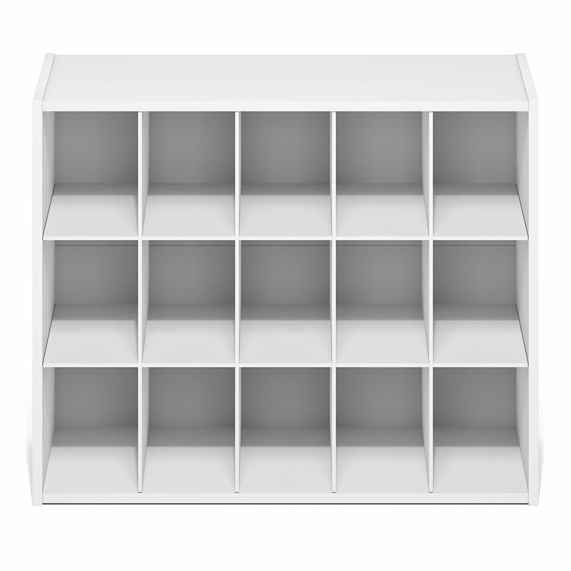 Furinno FANO 15-Cube Stackable Shoe Rack for Closet Entryway White